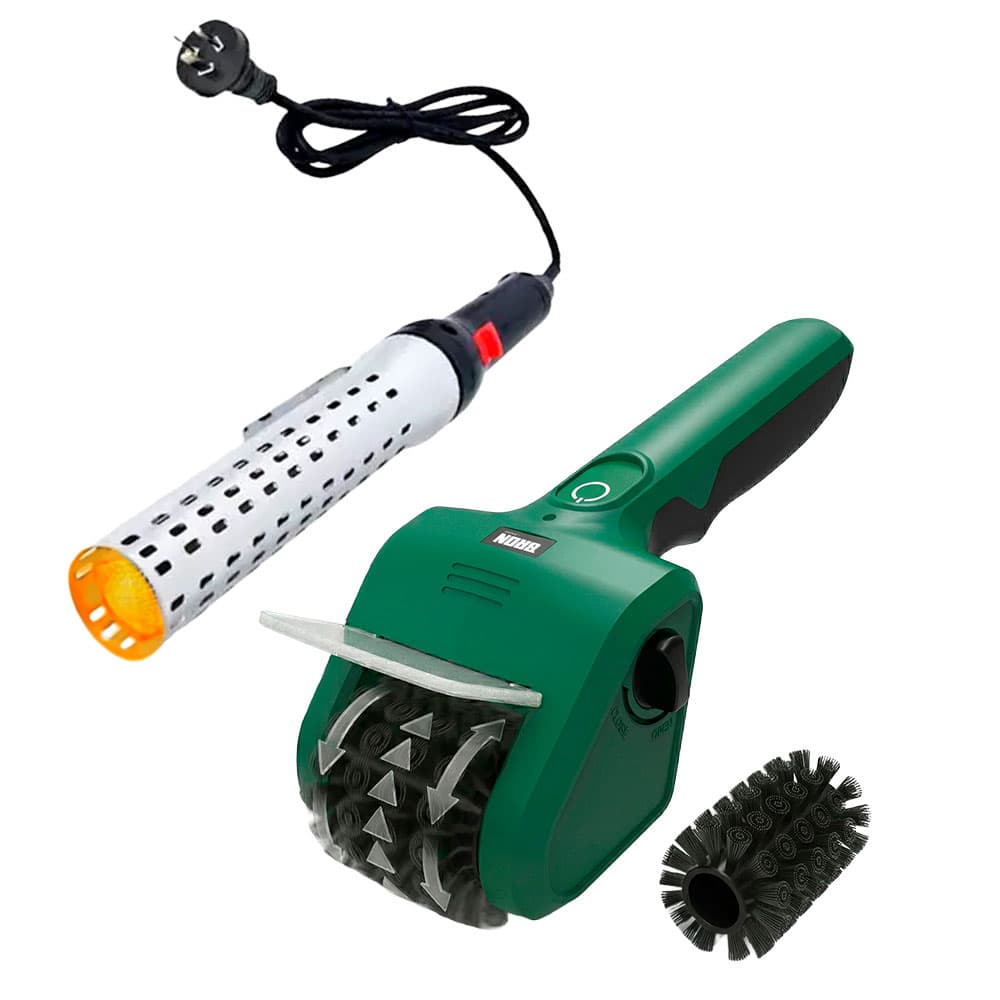 Kit Parrilla Gadnic Cepillo Electrico Bron Recargable Mas Encendedor Electrico 2000W Alta Temperatura