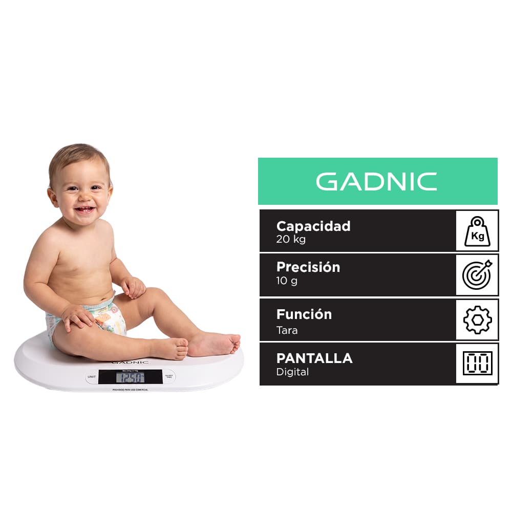 Balanza Pediátrica Gadnic 20kg Digital Para Bebés Tara 