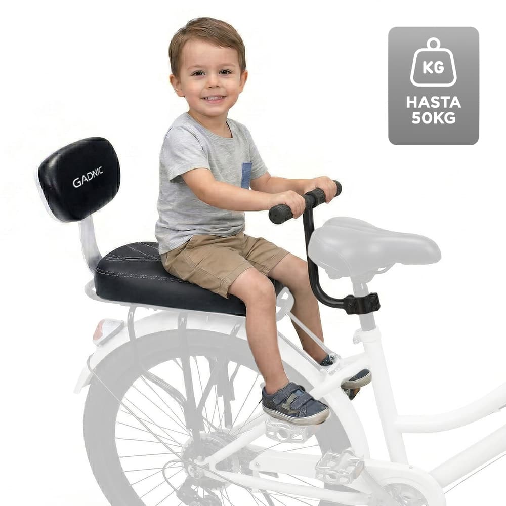 Asiento Trasero Para Bicicleta Gadnic Con Manubrio Y Pedalin Hasta 50kg Acero Alto Carbono Compatible MTB  Outlet