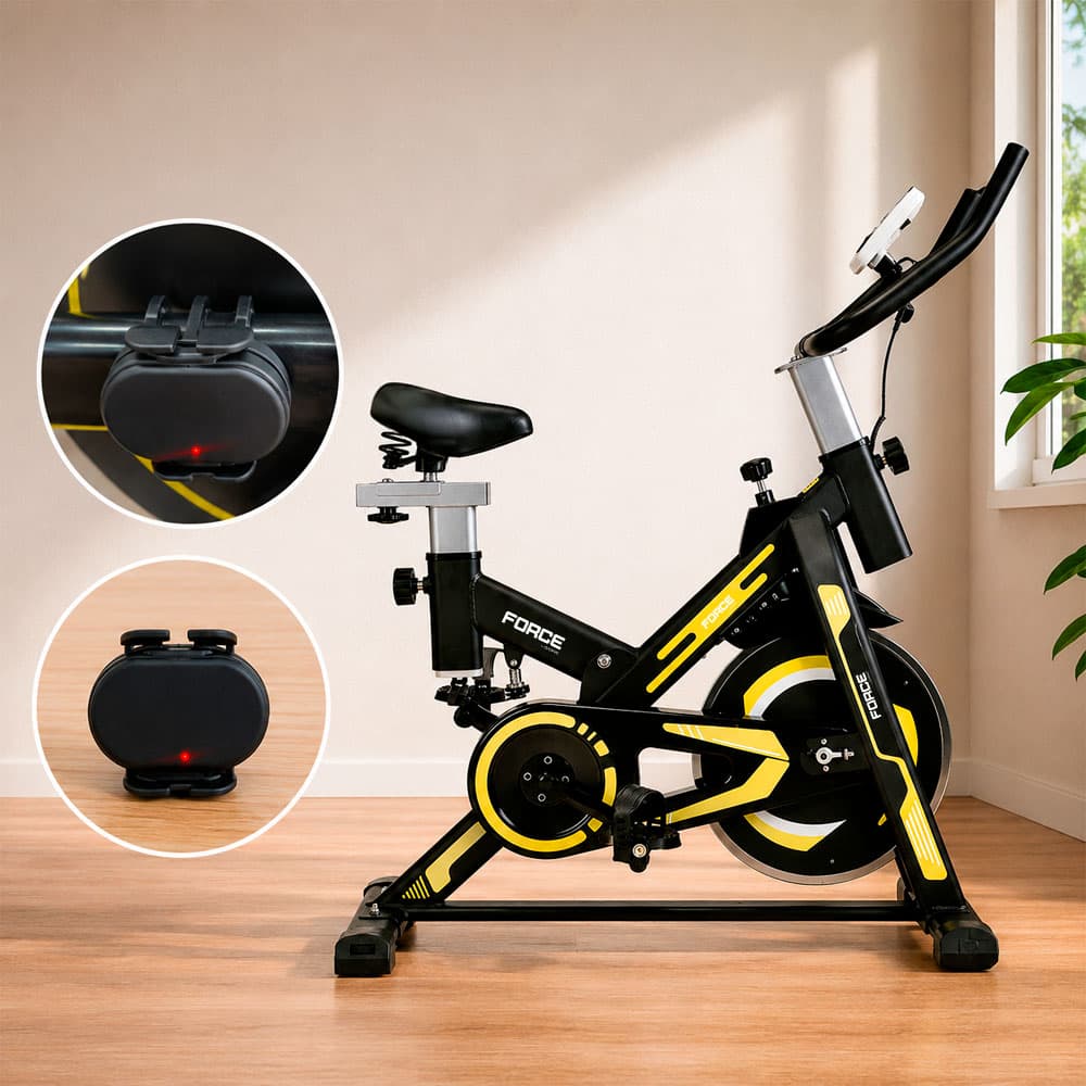 Bicicleta Fija Force By Gadnic Con Medidor De Cadencia Disco Inercia 13 Kg Display LCD Soporta Hasta 200 Kg