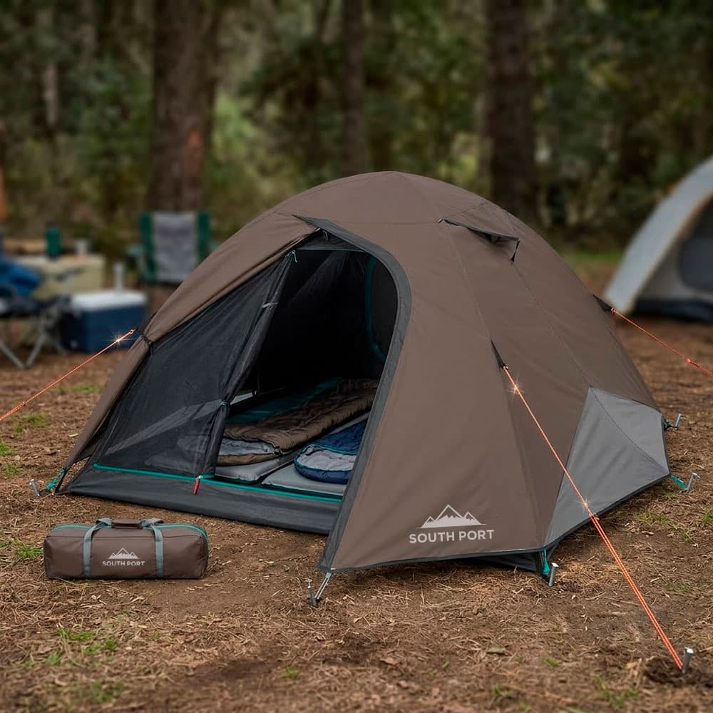 Carpa Camping 3 Personas SouthPort By Gadnic  Impermeable UPF50 Con Tecnología Blackout