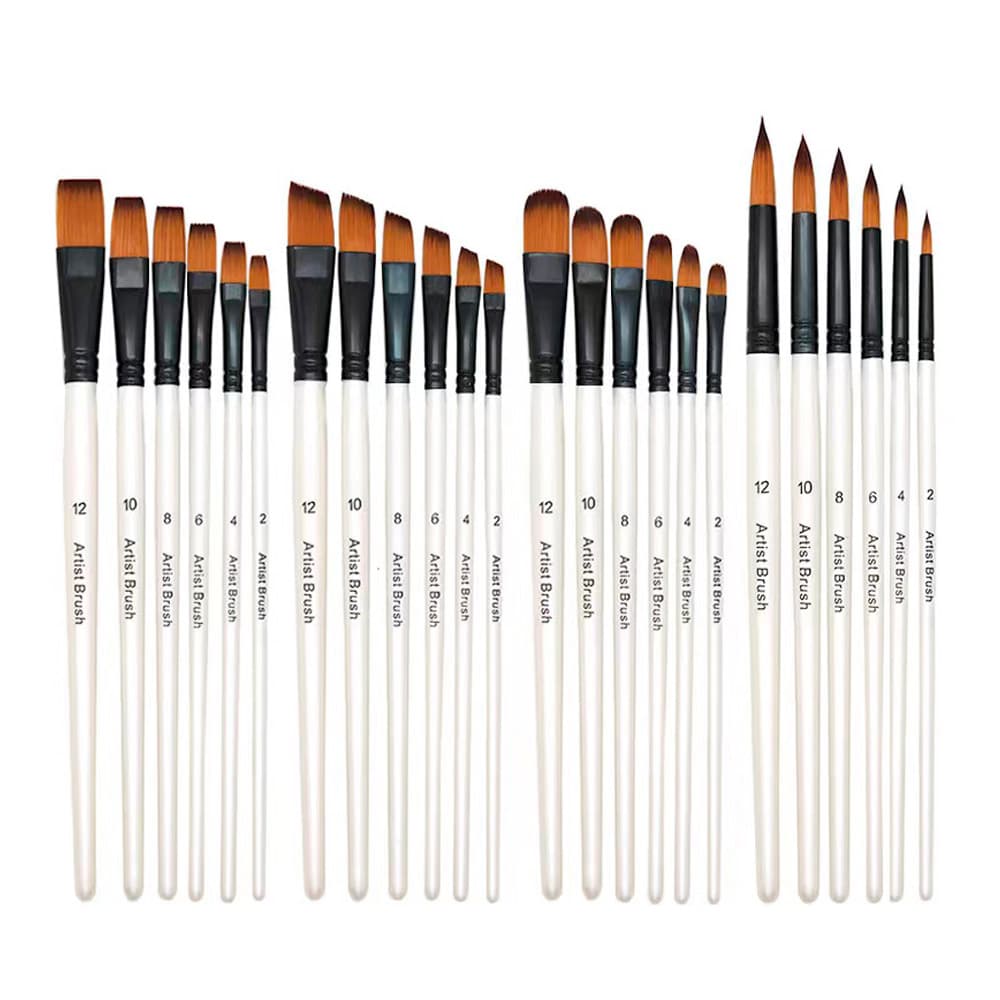 Kit De 24 Pinceles Para Artistas Gadnic Arte Acuarela Óleo 