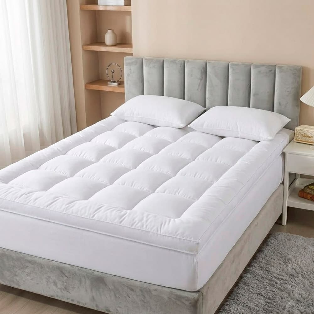 Pilow Top Acolchado Queen Rieti By Gadnic 160x200x30cm Espesor 5cm 600gsm Blanco 