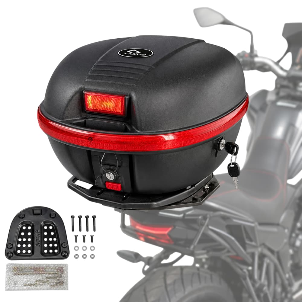 Baul Para Moto Cucyma 16 Litros Con Llave Reflector Trasero Plastico ABS Universal 