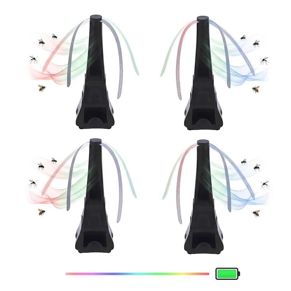 Kit X4 Ventilador Ahuyentador De Insectos Gadnic ABS Portatil 07W Interior Exterior Anti Moscas Mosquitos Abejas