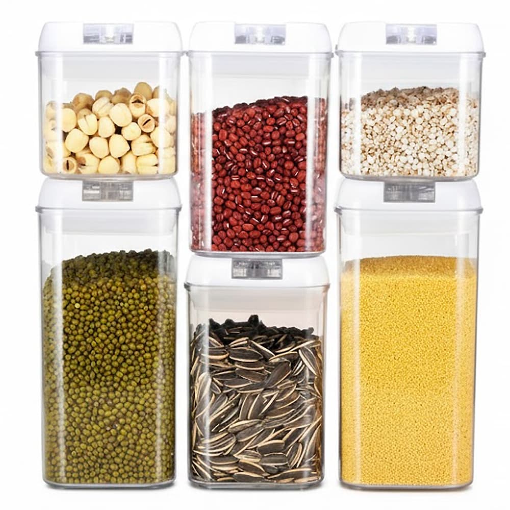 Kit x6 Frascos Herméticos Gadnic Apilables para Cocina y Alacena