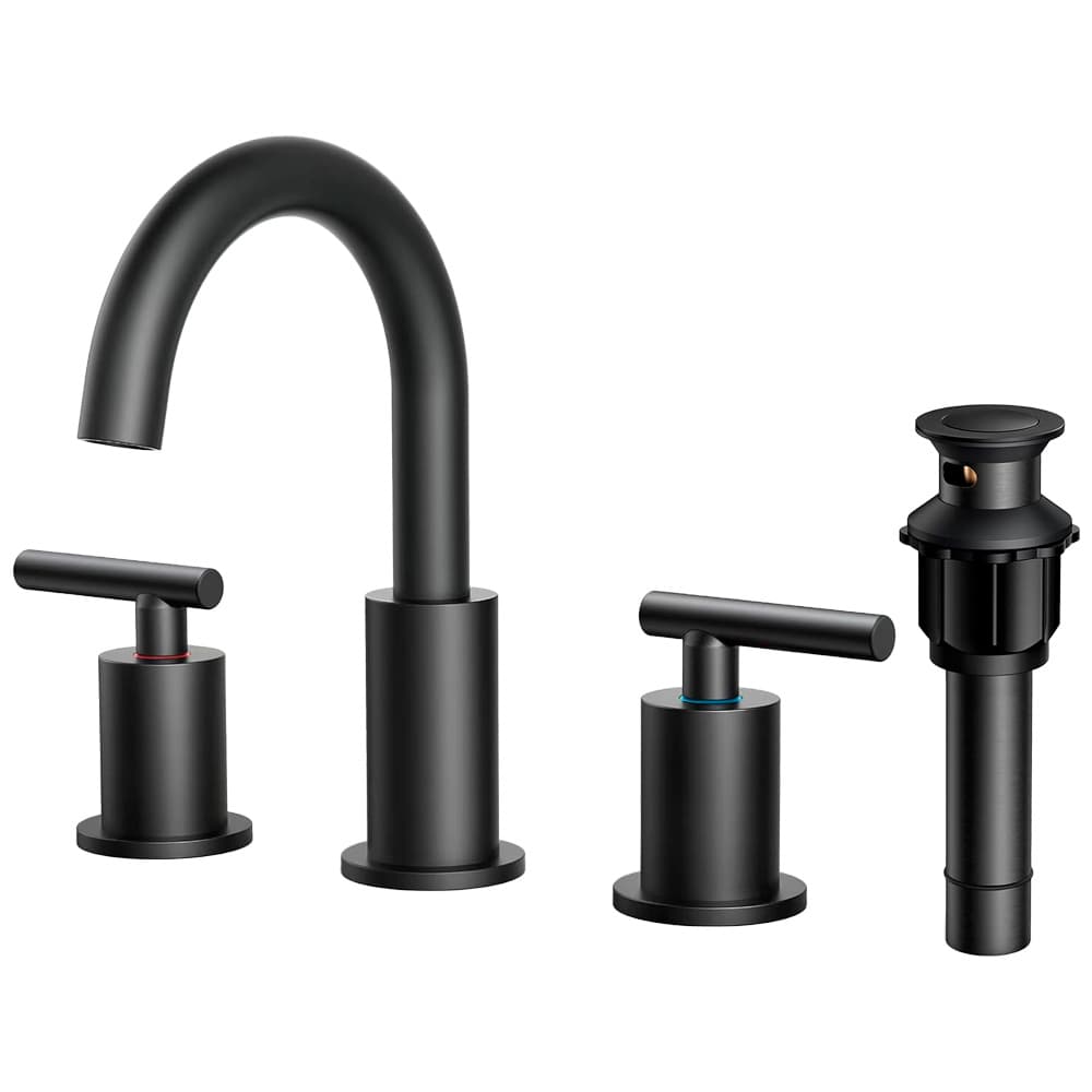 Griferia de Baño y Cocina Rieti Doble Comando Negro Mate  Outlet