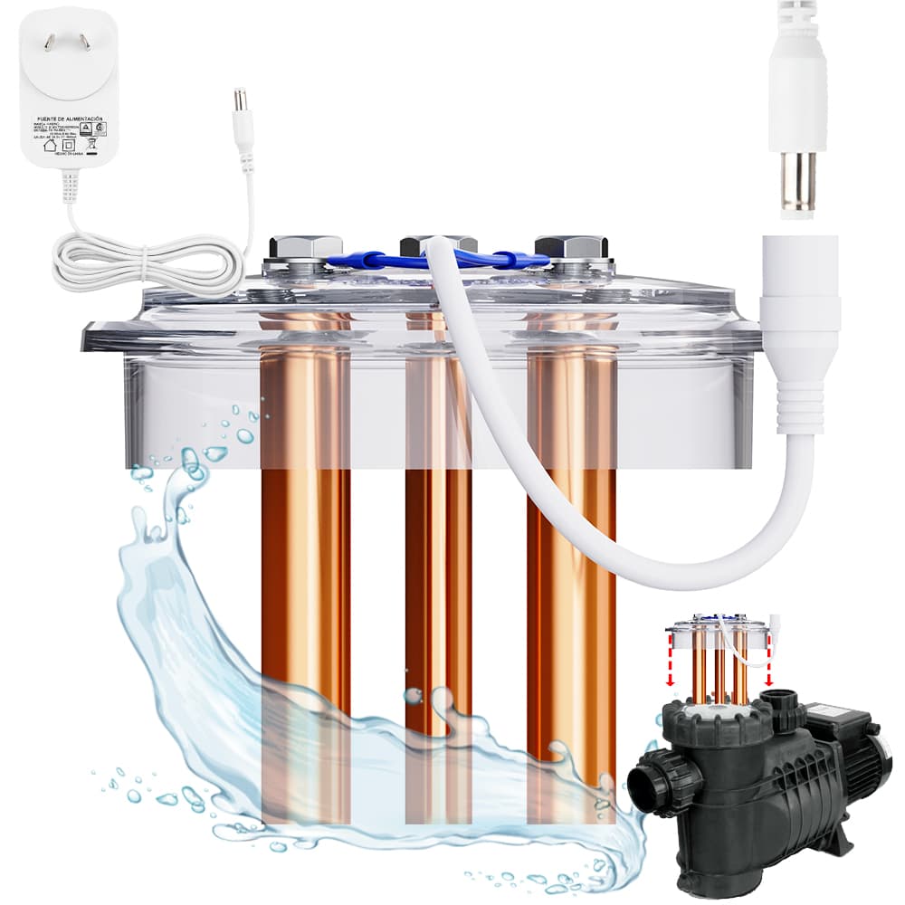 Ionizador Para Piletas Gadnic Electrico Con Electrodos De Cobre Adaptador 12V 2A Para Piscinas
