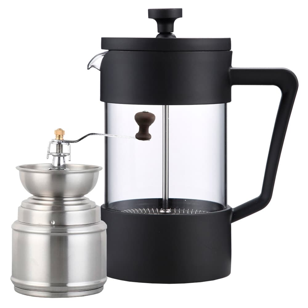 KIT Molinillo De Cafe Manual + Cafetera Prensa Francesa Gadnic 