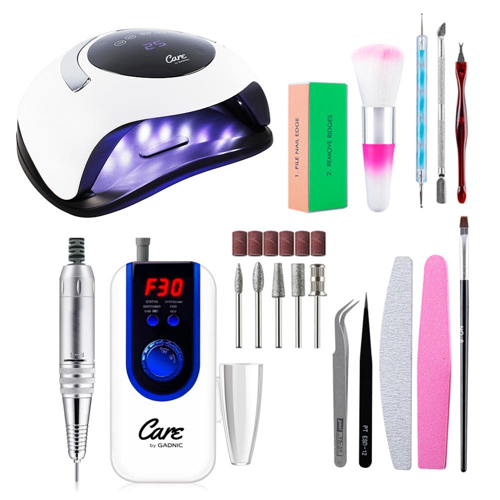 Kit Para Uñas Gadnic Torno T103 Recargable  Cabina Para Uñas Led 120w Uso Profesional
