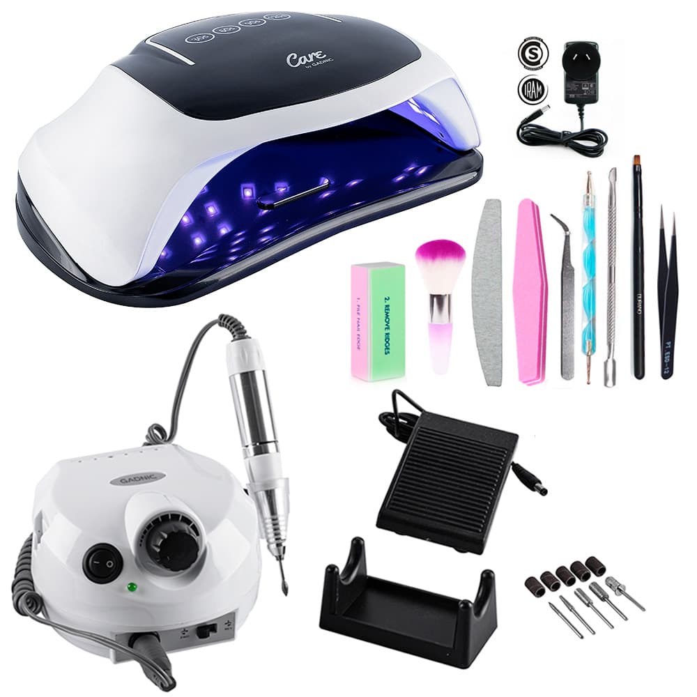 Kit Para Uñas Gadnic Torno T202  Cabina Uv H5 Plus Led 96W Profesional