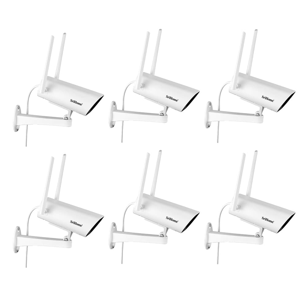 Kit x 6 Cámara de Seguridad SriHome 4mp Alarma Visión Nocturna