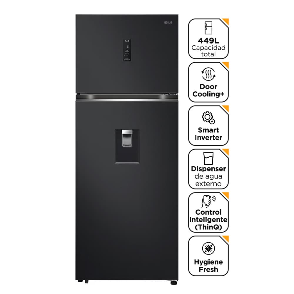 Heladera LG VT45APMC 449L Top Freezer Door Cooling Smart Inverter WiFi 