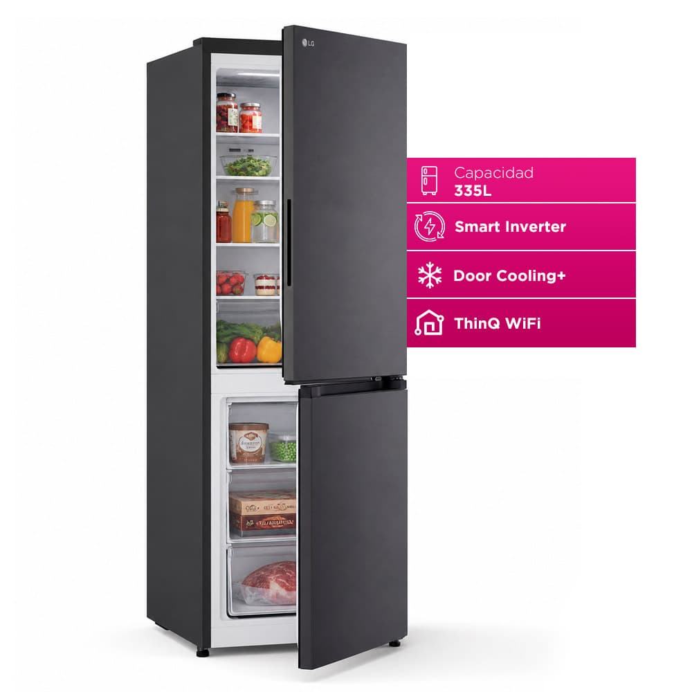 Heladera LG VB33BPM Bottom Freezer 335Lts  Door Cooling Smart Inverter 