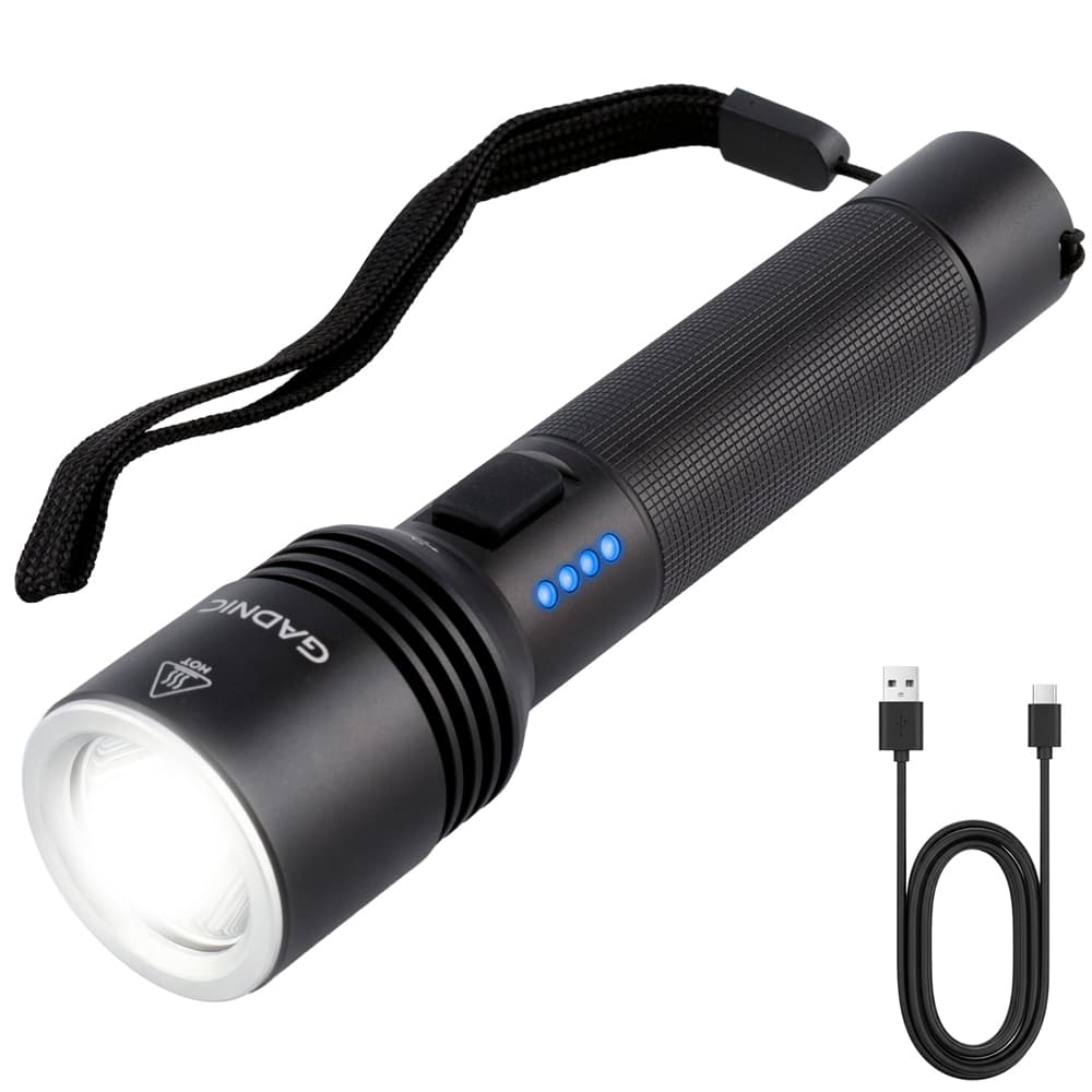 Linterna Gadnic 500 Lumenes Recargable LED OSRAM P8 Bateria 2200 mAh Aluminio IPX4 Con Carga USB