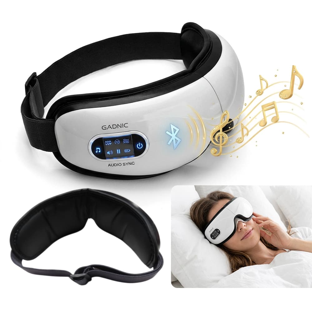 Masajeador de Ojos EyeRelax 3D Gadnic Electrico Inalambrico Vibracion Presion Calor Diseño Plegable Musica Integrada Outlet