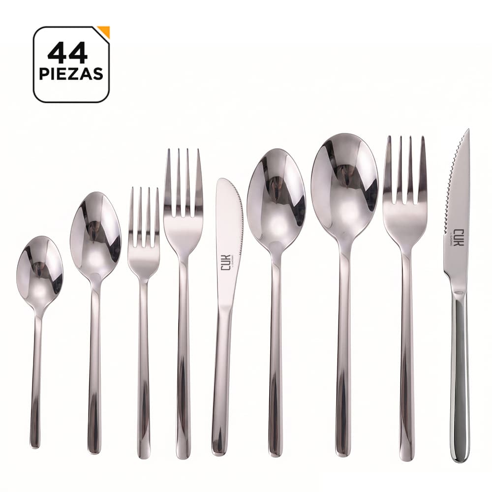 Juego de Cubiertos 44 Piezas Cuk by Gadnic Acero Inoxidable