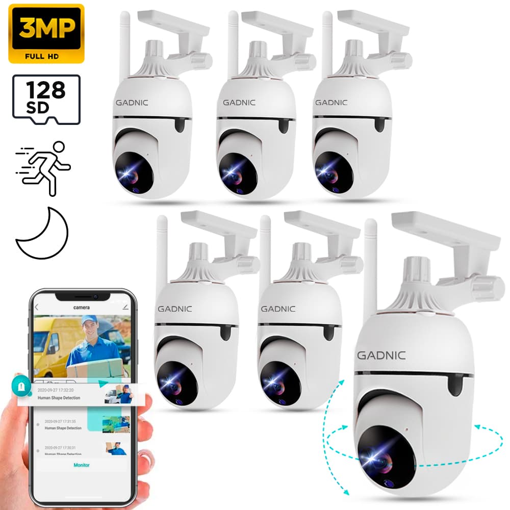 Kit x6 Cámara de Seguridad IP GADNIC Visión Nocturna HD Control por App