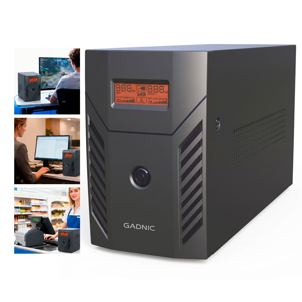 UPS Estabilizador Tensión Gadnic 2000VA 1200W 220V LCD 4 salidas bateria 24V