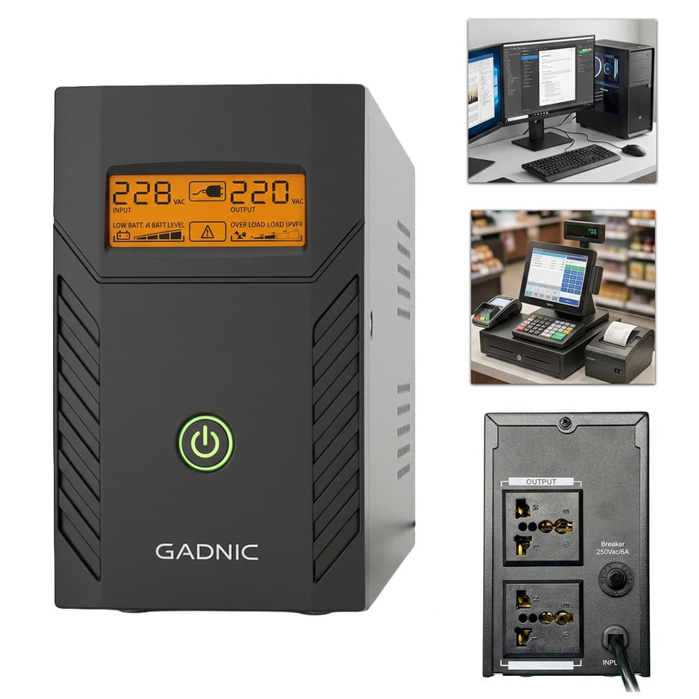 UPS Estabilizador Tension Gadnic Hogar 800VA 480W 220V LCD 2 salidas