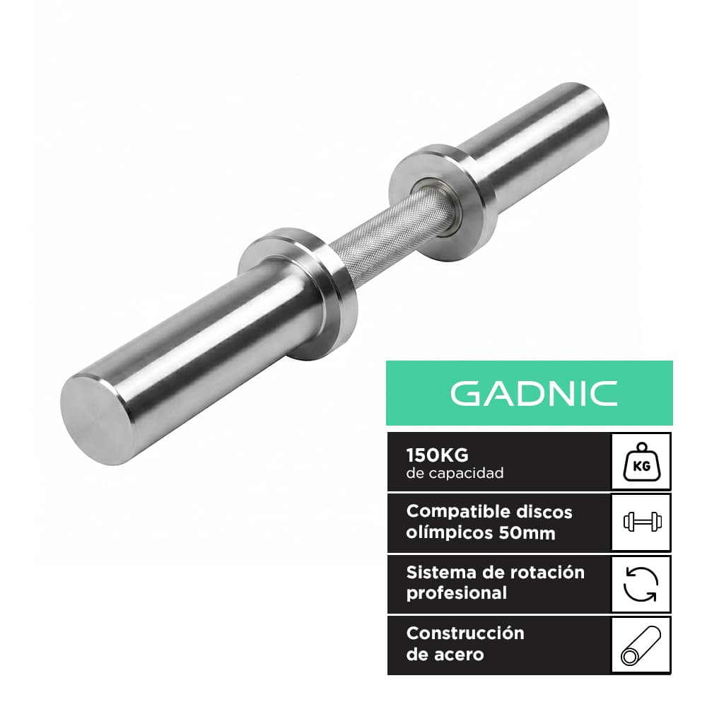 Mancuerna Olímpica GADNIC 5.6 Kg 50mm Acero Profesional Peso Ajustable
