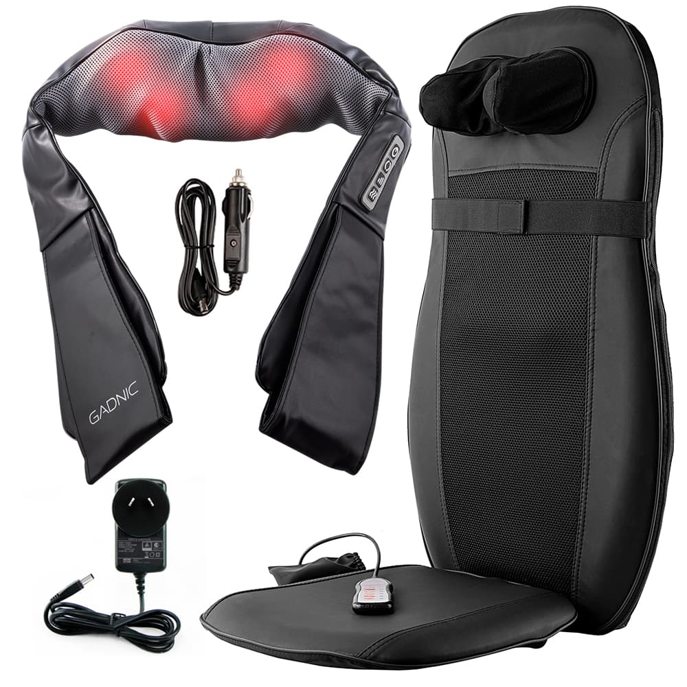 Kit Masajeador Gadnic Ombu Cervical y Lumbar Masajeador Alamo Cuello Espalda y Glúteos