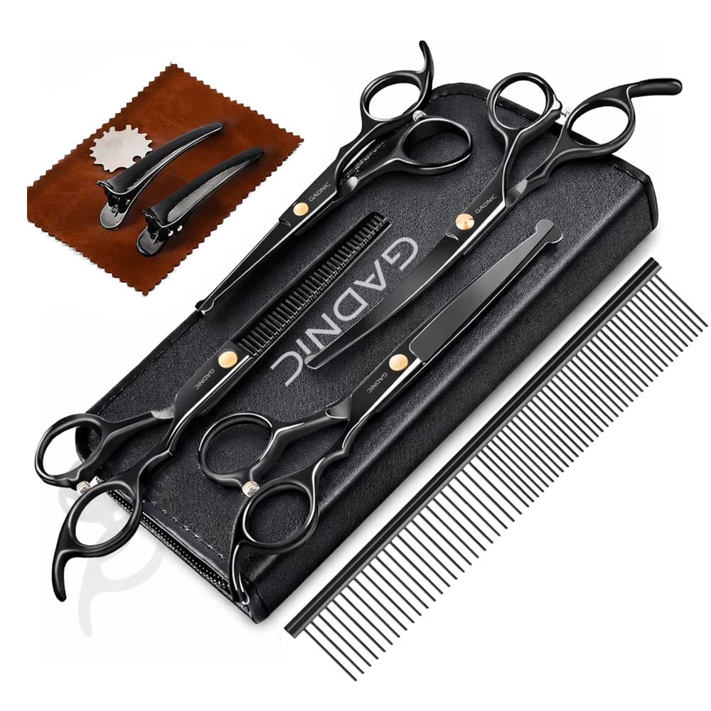Set De Tijeras Para Mascotas Gadnic 10 Piezas Acero Inoxidable Negro Outlet