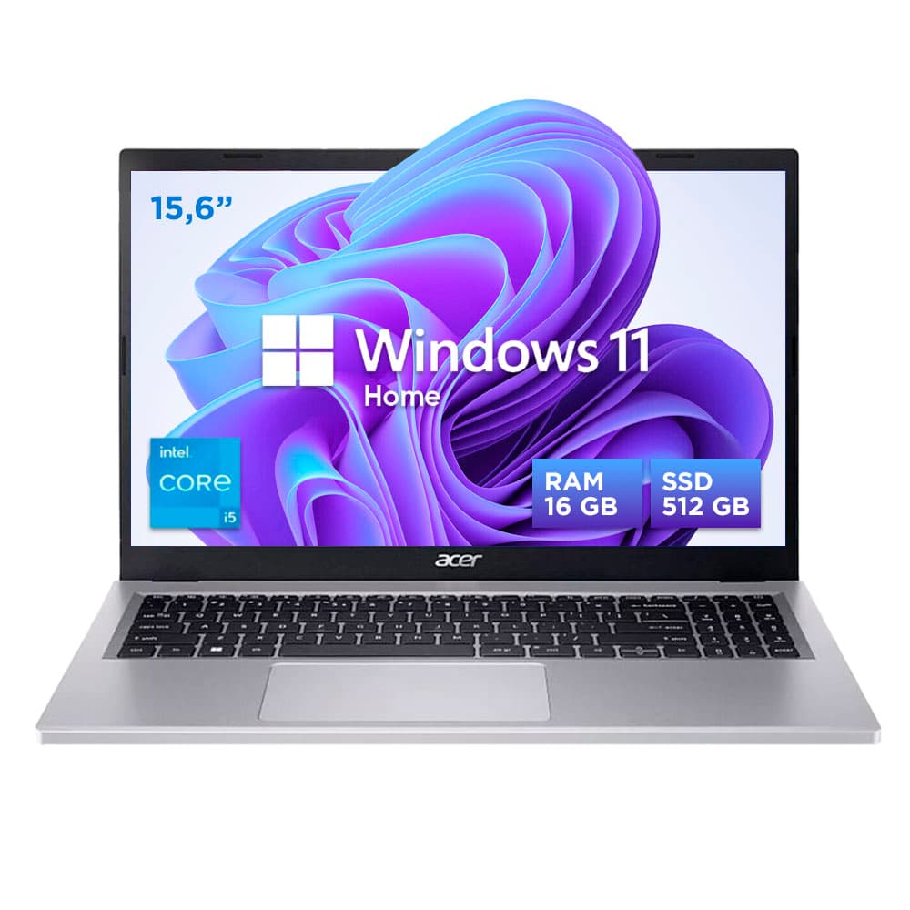 Notebook Acer Aspire A315 Intel Core i5 16GB RAM 512GB SSD Pantalla 15.6 Pulgadas Full HD